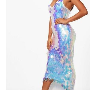 Boutique Eva Iridescent Mermaid Maxi Dress